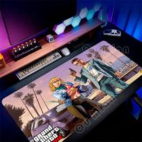 Grand Theft Auto Characters Mouse Pad Thick Rubber Base Mouse Mat Smooth Cloth Surface Big Gaming Deskmat for PC Computer Laptop 60x30x0.2cm