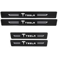 Anglies pluošto automobilio durų slenksčio bagažinės galinės lipdukai nuo įbrėžimų Tesla Model 3 Y S X Roadster P85D P90D P100D lipdukas white