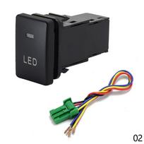 Automobilio LED DRL maitinimo rūko žibinto galinio vaizdo veidrodžio šildymo mygtukas priekinis galinis jungiklis žalia šviesa su laidu, skirtu Toyota Camry Prius Corolla LED black