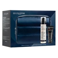 Rinkinys Collistar Man Moisturizing Routine Set vyrams: veido kremas, 80 ml + veido prausimosi gelis, 30 ml + kosmetinė