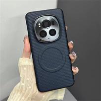 Case For Honor Magic 7 Pro 6 6Pro 5G Magnetic Skin Striped Phone Back Cover For Magic6 7Pro Protect Shell Shockproof Bumper For Honor Magic6 Pro black