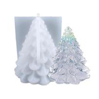 Christmas Tree Setting Ornaments Silicone Mold Epoxy DIY Decoration Making Candle Melt Resin Polymer Clay Home Decor white