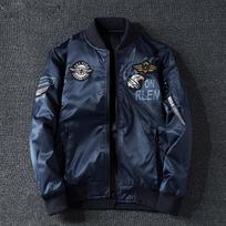 Vyriškos „polit Bomber“ striukės Vyriški viršutiniai drabužiai iš abiejų pusių, krovininiai paltai, vyriški beisbolo drabužiai, 7xl 7XL tamsiai mėlyna spalva