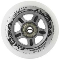 PU 84x24 82A Baltas (4 vnt.) + ABEC-7 CHROME (8 vnt.) NILS EXTREME RINKINYS
