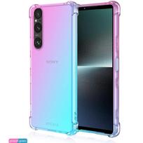 Gradiento Silikono TPU dėklas Sony Xperia 1 VI 10 V 5 IV III apsauginiam dangteliui Atsparus smūgiams Skaidrus Fundas Coque Capa For Xperia 10 III rožinė žalia spalva