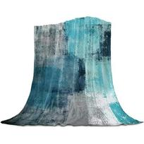 Turkio Mėlynumo Flanelinio Vilnos Pledai Prabangus Turkio spalvos Pledas Svetainei Miegamajam Sofai Lovai Šiltas Minkštas Lovos Pledas Size: 75*100cm, Weight: 230 GSM blue