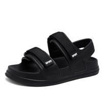 Vyriški Velcro Sandalai Įsispiriami Vyriški Vasariniai Platforminiai Pleišto Šlepetės Kvėpuojantys Šlepetės Patogūs PVC Batai Kvėpuojantys Paplūdimio Batai 45 juoda