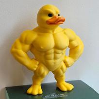 Pc Muscle Duck Statue - 3D Desktop Decor Cute Bookshelf Whimsical Figurine Multifunctional Indooroutdoor Decoration yellow