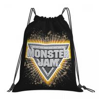 Monster Jam Backpacks Casual Drawstring Bags Sundries Bag Book Bags for Travel Students One Size black