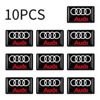 10/20Pcs 3D Styling Car Epoxy Emblem Stickers Decor Accessories For Audi A1 A2 A3 A4 A5 A6 A7 A8 Q2 Q3 Q4 Q5 Q6 Q7 Q8 TT SQ2 S6 black