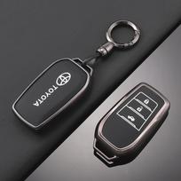 Odinis automobilio raktų dėklas Fob dangtelis Toyota RAV4 Crown Hilux Fortuner Yaris Prius Corolla Camry Land Cruiser Avensis Verso Prado black