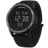 PINDOWS Digital 50M Water Velcro Watch Men's Watch, Resistant, Closure, Work/Sports juoda