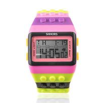 SHHORS Watch Fashion Women Watches Ladies Watches Led Digital Watches Plastic Rainbow Watch Electronic Wristwatches reloj mujer gray