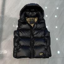 Ultra Warm Goose Down Vest Women Men Hooded Puffer Sleeveless Jacket Thick Winter Outerwear Small black