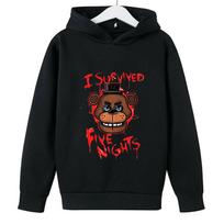 Children's Clothing HOT Games Five Nights At Freddy's 2 Hoodie Kids Clothes Girls Boys Clothes Fashion Outdoor Pattern  Pullover Kids Sweater 140 juoda