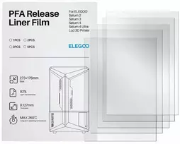 PFA folija Elegoo Saturn 3D spausdintuvams - 273x176mm - 5 vnt.