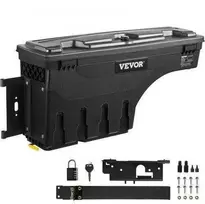 VEVOR Sunkvežimio krovinių dėžė, užrakinama, vandeniui atspari įrankių dėžė Dodge Ram 1500, 25L ABS, ratų arkos organizatorius, juoda, pikapui, įrankiams