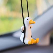 Cute duck car pendant swing car rearview mirror charm pendant charm car interior jewelry white