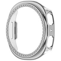 Skirta Samsung Galaxy Watch 8/9 40mm/44mm Tuščias Apsauginis Kietas PC Laikrodžio Dėklas Patvarus Dangtelis Su Plastikine Deimantų Dekoracija Korpusas Galaxy Watch 8 40mm sidabras