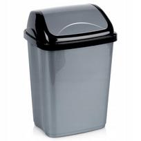 Plastikinė šiukšliadėžė su atverčiama sklende, 10 l, pilka