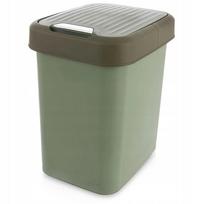 Žalias plastikinis šiukšlių kibiras su dangčiu, 12 l