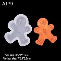 3D meduolių žmogeliuko ir Kalėdų eglutės silikoninė forma fondantui ir šokoladui orange