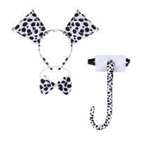 Dalmatiečių Šuniuko Kostiumo Rinkinys Ausų Lankelis Uodegos Drugelis Nosies Pirštinė Tutu Sijonas Vaikui Helovinas Kalėdos Gyvūno Cosplay white