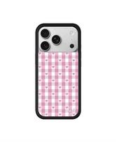 Lauko gėlės INS Braškių vyšnių languotas raštas Telefono dėklas 17 12 13 14 Pro Max Maža širdelė 16 Plus 15 pro 3D WF animacinis Funda for iphone 15 white