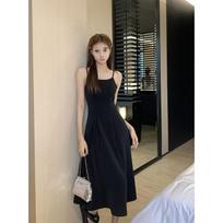 Women's Summer Chinese Style Jacquard Frog Button Two-Piece Cover-up Camisole Dress Small gray
