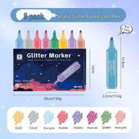 Cross-Border Bestseller: Metallic Glitter Fluorescent Marker Pen for DIY Journaling gray