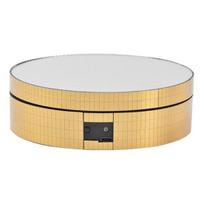 12cm Rotating Display Stand Mirror 360 Degree Rotation Electric Turntable Jewelry Holder for Photography auksinė