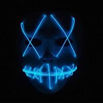 Unique Halloween Scary Mask Cosplay With Colorful Led Lights For The Purge Movie Fans Blue