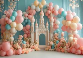 1st Birthday Party Backdrop Teddy Bear White Balloons Toy Theme Baby Shower Newborn Kids Portrait Photo Background Supplies 47.2x31.5inch/120*80cm gray