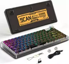 Mechaninė žaidimų kalviatūra Attack Shark K75 75% Juodas Transparent RGB BT5.0/2.4G/USB-C