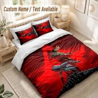 Assassins Creed Bedding Set, 1 Duvet Cover & 2 Pillowcases Soft Comfortable Bedroom Home Textile Decor 135cmx200cm red