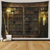 Magijos Senovinis Knygų Lentynos Gobelenas HD Audinio Lovatiesė Namų Sienų Dekoras Hipių Boho Būrėjų Miegamojo 150x130cm