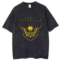 Death Stranding Hideo Kojima MGS Game Graphic Cotton T‑Shirt Unisex Casual Short Sleeve Streetwear Oversized Tees 140 black