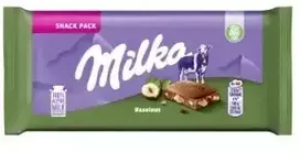 Pieninis šokoladas MILKA Alpių pieno su lazdyno riešutais, 45g