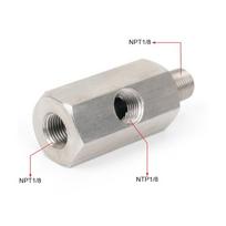 Universal Oil Pressure Sensor Tee Adapter 1/8 NPT to M10/M12/M14 All-in-One Connector for Gauge Sensor Feed Line Switches Oil Pressure 6 M1215