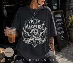 Sarah J Maas Book Tee, Fantasy Lover Gift, Romantasy Reader Shirt, ACOTAR Merch, Dark Romance, Bookish Gift For Her, ACOTAR, C.C. & T.O.G. M black