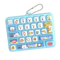 Animals 26 Keys Keyboard Keychain Cartoon Keyboard Clicker Keychain  Bag Ornaments mėlyna