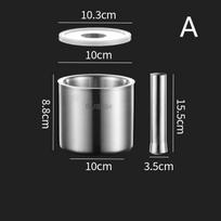 Mortar And Pestle Stainless Steel Spice Grinder Pill Crusher With Lid Ergonomic Grip For Crushing Grinding A gray