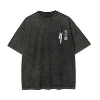 Anime Jujutsu Kaisen Fushiguro Toji Zenin Maki Print T-shirt Men Women Tshirts Cotton Clothing Retro Washed T Shirt Harajuku Top XL black
