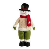 Extendable Legs Christmas Snowman Ornament Space-Saving Retractable Standing Doll  Home Decor Style A beige