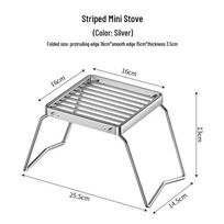 Portable Outdoor Camping Grill: Foldable Stove Stand & Barbecue Rack with Mesh Feet gray