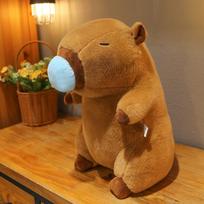 Internet celebrity kapibara snot bear capybara plush toy doll cute funny pull girl soothing doll throw pillow 30cm(0.25kg) brown