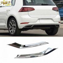 Rear ABS Chrome Bumper Diffuser Cover Trim 2PCS For VW Golf MK7 MK7.5 2018- gray