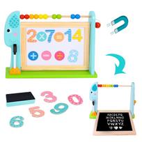 Didelė medinė dvipusė magnetinė + kreidinė lenta TOOKY TOY