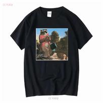 JJ. Cale natūralus meškėnas su šunimi viršutinė skrybėlė T-shirt L black