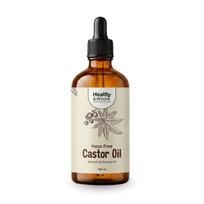 Health and Whole Castor Oil 100ml | Castor Oil for Hair Growth, Skin, Eyelashes & Eyebrows | Cold Pressed Castor Oil, 100% Pure & Natural, Hexane white